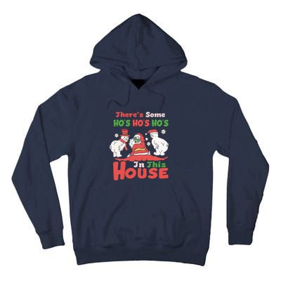 Theres Some Hos In This House Funny Santa, Funny Christmas,Christmas Gift, Christmas In July Tall Hoodie