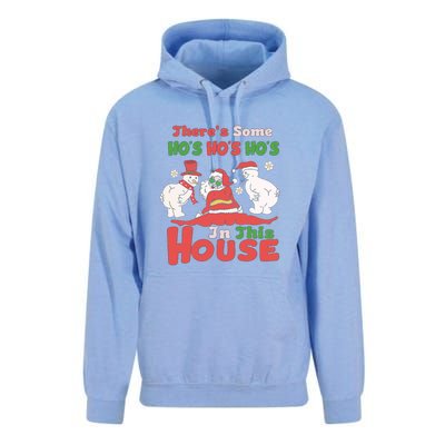 Theres Some Hos In This House Funny Santa, Funny Christmas,Christmas Gift, Christmas In July Unisex Surf Hoodie