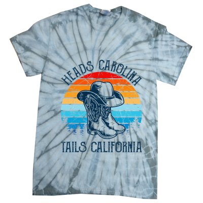 Heads Carolina Tail California Country Music Cowgirl Western Tie-Dye T-Shirt