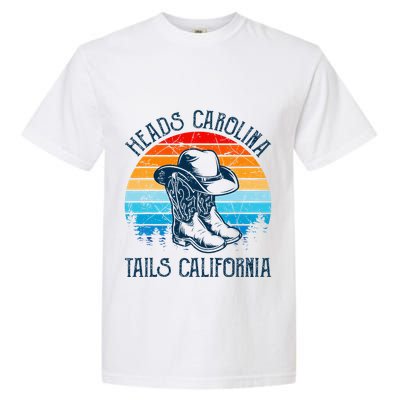 Heads Carolina Tail California Country Music Cowgirl Western Garment-Dyed Heavyweight T-Shirt