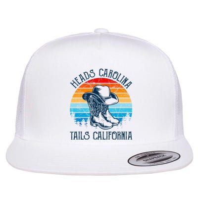 Heads Carolina Tail California Country Music Cowgirl Western Flat Bill Trucker Hat