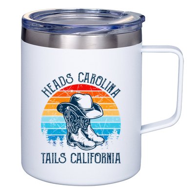 Heads Carolina Tail California Country Music Cowgirl Western 12oz Stainless Steel Coffee Mug