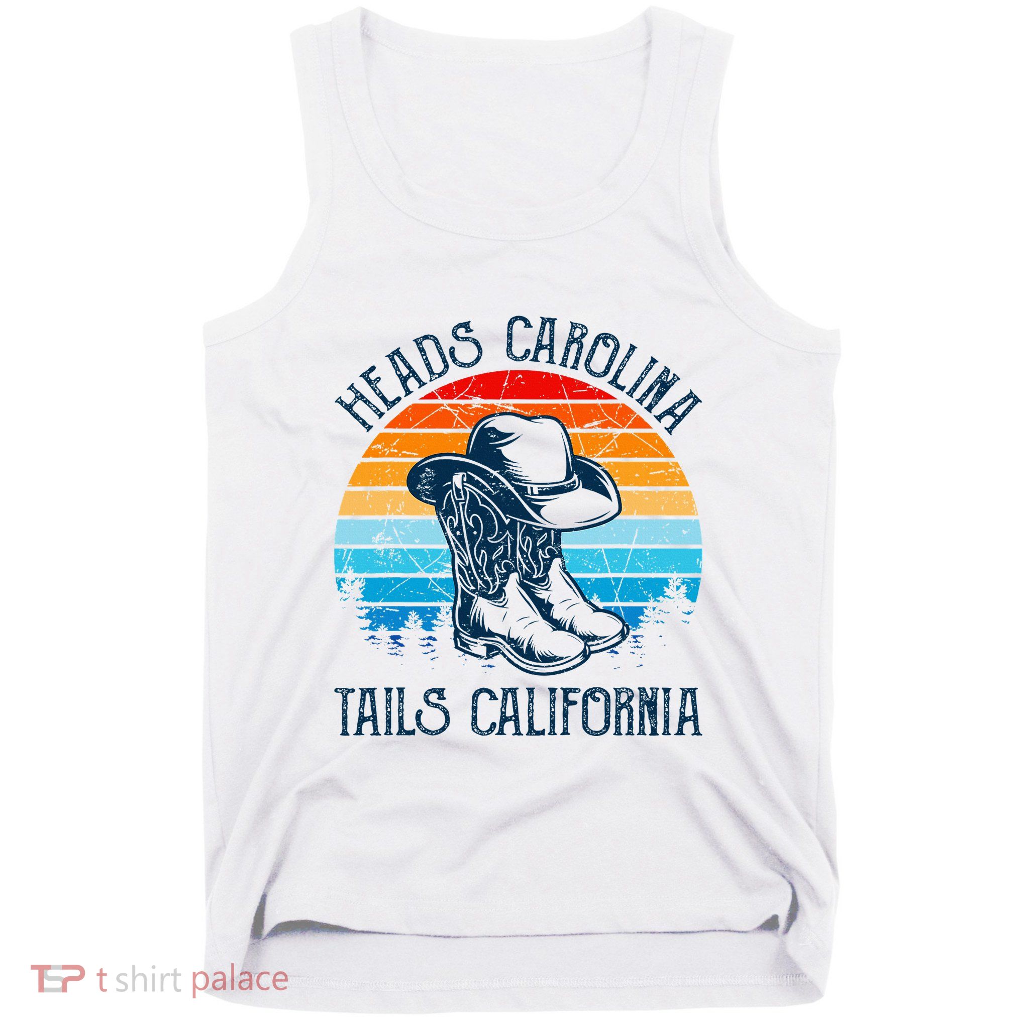 Heads Carolina Tail California Country Music Cowgirl Western Tank Top