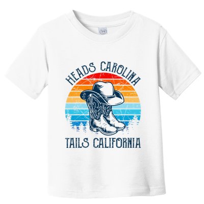 Heads Carolina Tail California Country Music Cowgirl Western Toddler T-Shirt