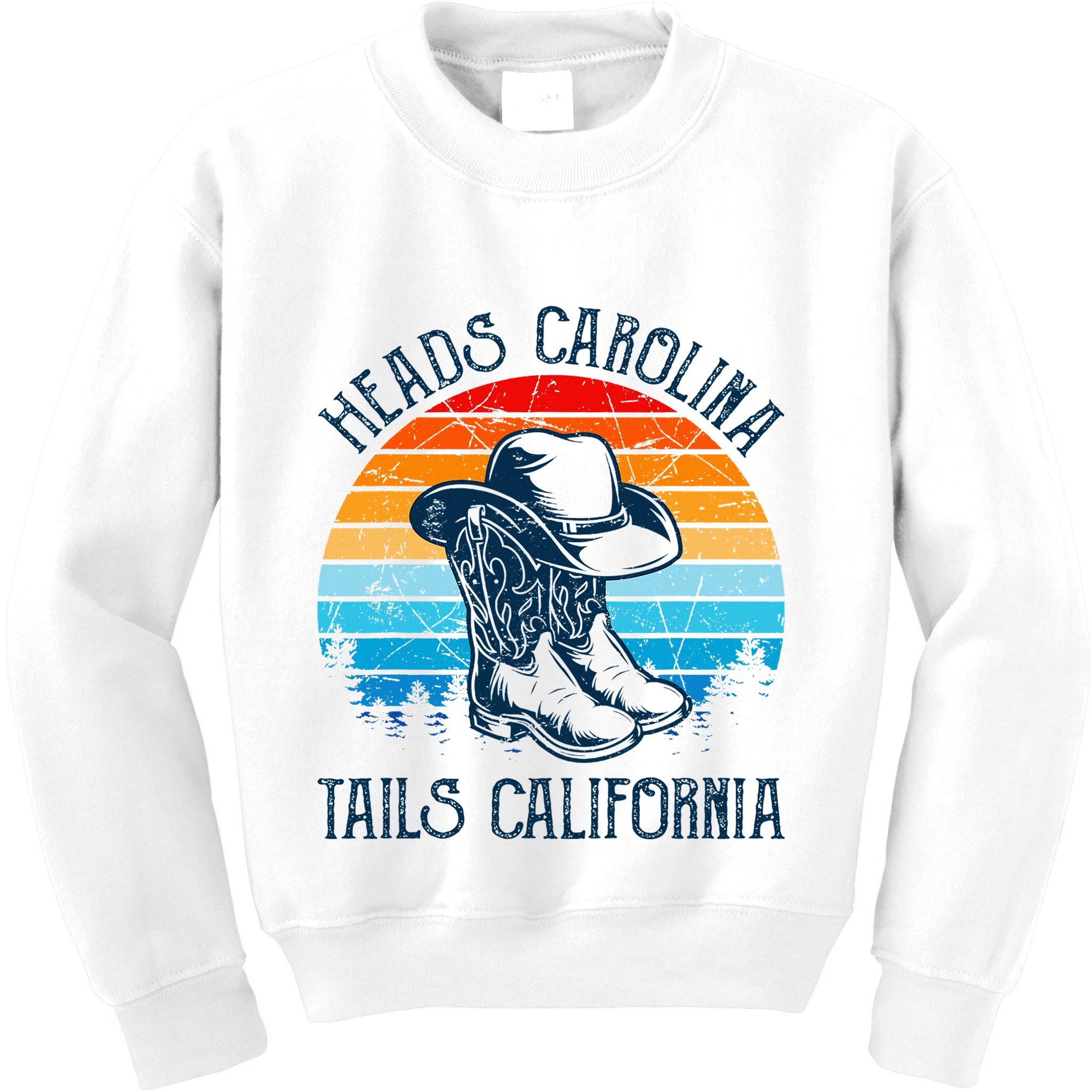 Heads Carolina Tail California Country Music Cowgirl Western Kids Sweatshirt