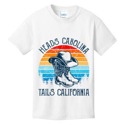 Heads Carolina Tail California Country Music Cowgirl Western Kids T-Shirt
