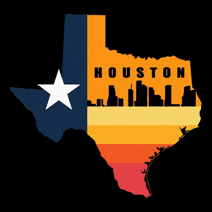 Houston City Texas Map Patriotic Texan 7-Panel Snapback Hat