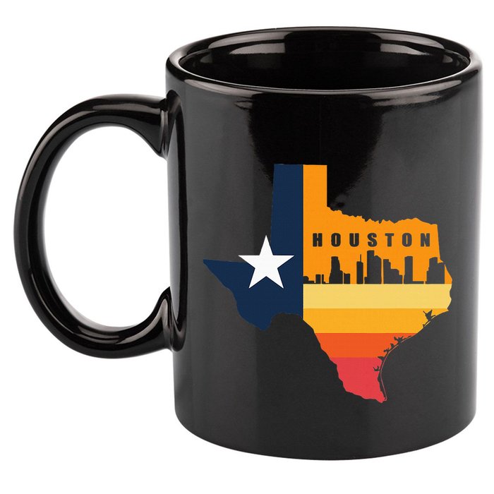 Houston City Texas Map Patriotic Texan 11oz C Handle Ceramic Mug