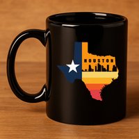 Houston City Texas Map Patriotic Texan 11oz C Handle Ceramic Mug