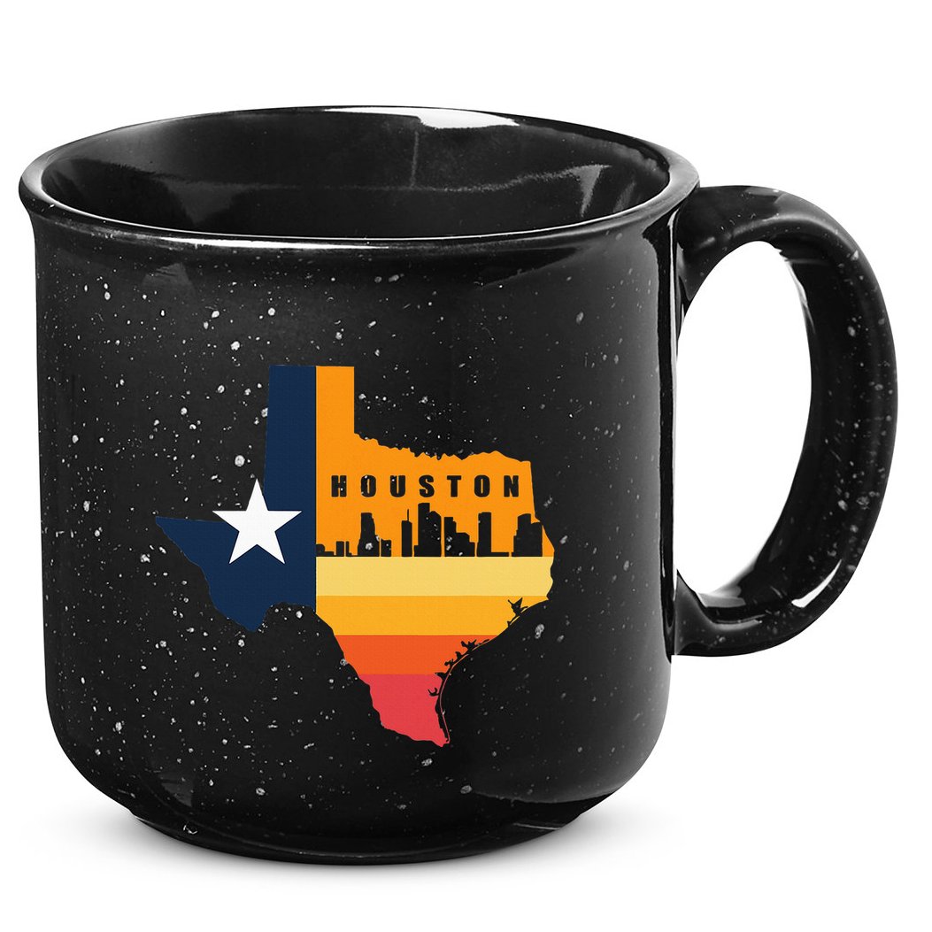 Houston City Texas Map Patriotic Texan 15oz Campfire Ceramic Mug