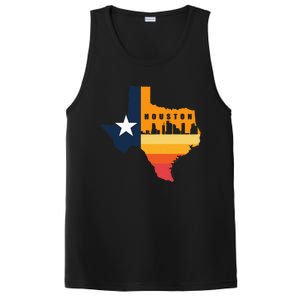 Houston City Texas Map Patriotic Texan PosiCharge Competitor Tank