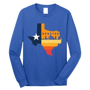 Houston City Texas Map Patriotic Texan Long Sleeve Shirt