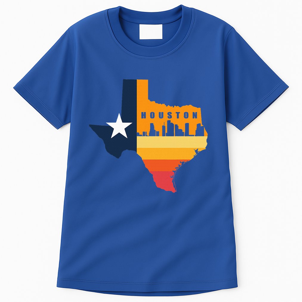 Houston City Texas Map Patriotic Texan Tall T-Shirt