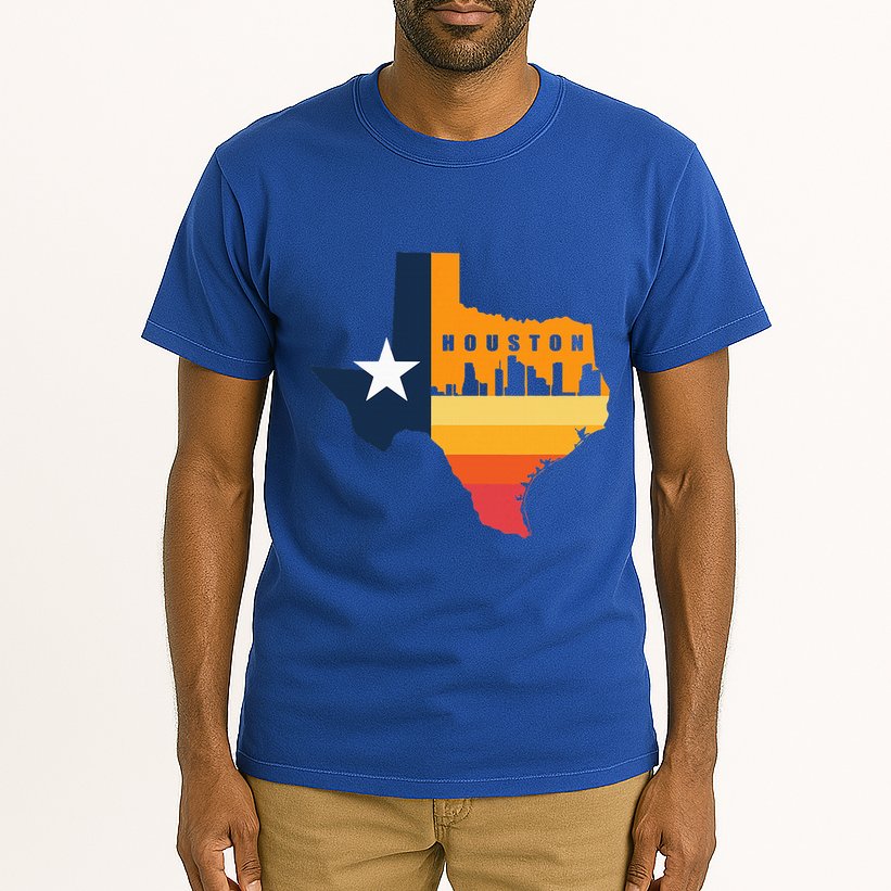 Houston City Texas Map Patriotic Texan Tall T-Shirt