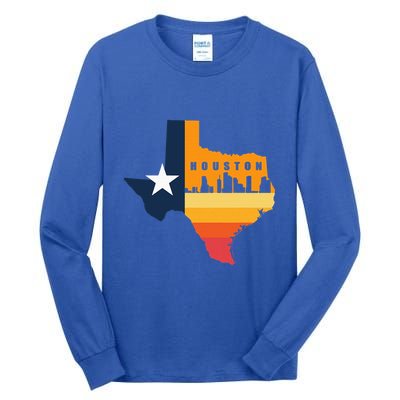 Houston City Texas Map Patriotic Texan Tall Long Sleeve T-Shirt