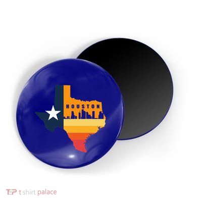 Houston City Texas Map Patriotic Texan Magnet