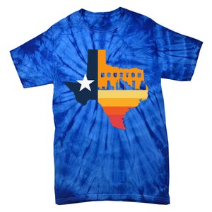 Houston City Texas Map Patriotic Texan Tie-Dye T-Shirt