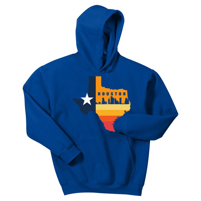 Houston City Texas Map Patriotic Texan Kids Hoodie