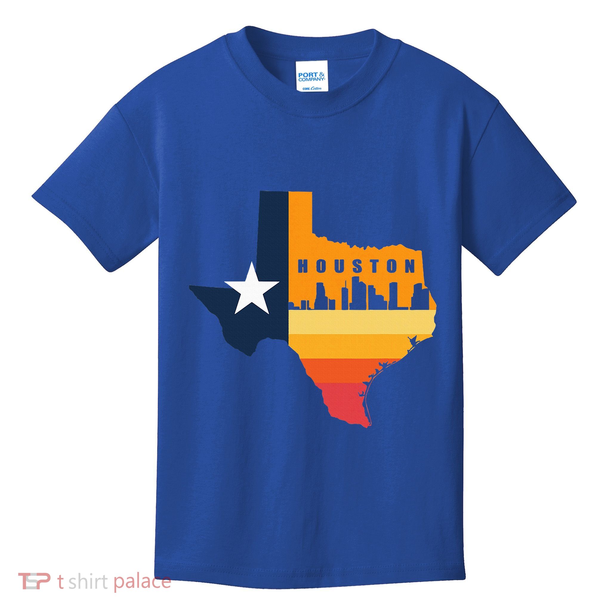 Houston City Texas Map Patriotic Texan Kids T-Shirt