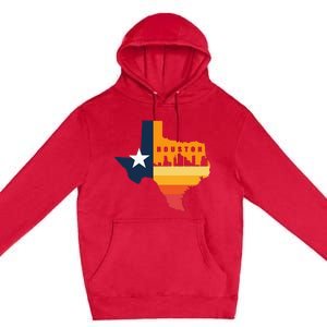 Houston City Texas Map Patriotic Texan Premium Pullover Hoodie