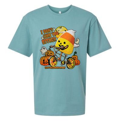 Halloween Costume Team Candy Corn I DonT Like You Either Sueded Cloud Jersey T-Shirt