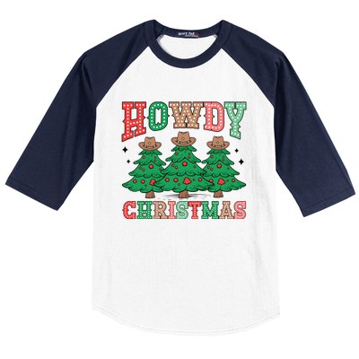 Howdy Christmas Tree Western Tumbler Merry And Bright Christmas Cowboy Baseball Sleeve Shirt