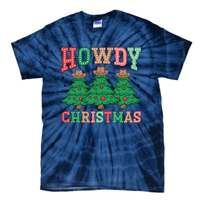 Howdy Christmas Tree Western Tumbler Merry And Bright Christmas Cowboy Tie-Dye T-Shirt