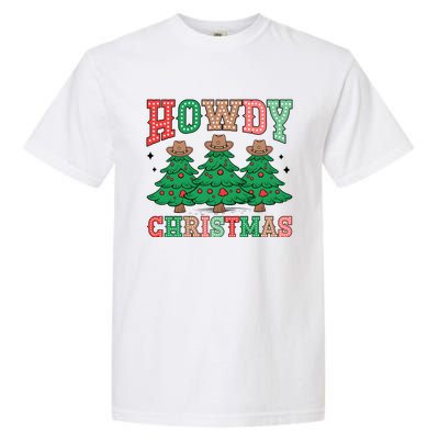 Howdy Christmas Tree Western Tumbler Merry And Bright Christmas Cowboy Garment-Dyed Heavyweight T-Shirt