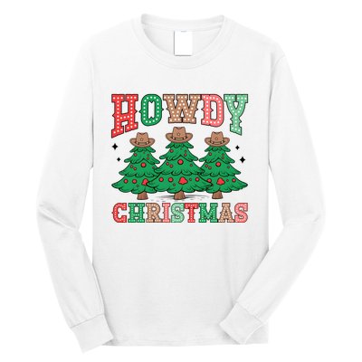 Howdy Christmas Tree Western Tumbler Merry And Bright Christmas Cowboy Long Sleeve Shirt