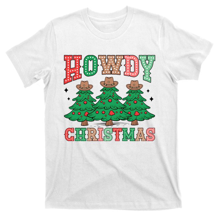 Howdy Christmas Tree Western Tumbler Merry And Bright Christmas Cowboy T-Shirt