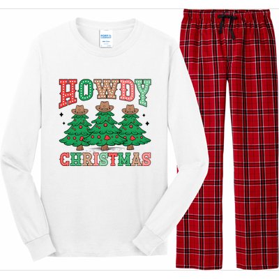 Howdy Christmas Tree Western Tumbler Merry And Bright Christmas Cowboy Long Sleeve Pajama Set