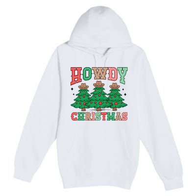 Howdy Christmas Tree Western Tumbler Merry And Bright Christmas Cowboy Premium Pullover Hoodie