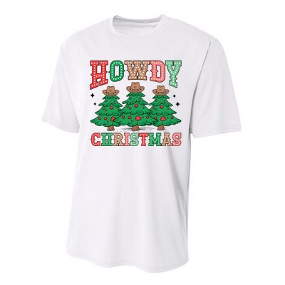 Howdy Christmas Tree Western Tumbler Merry And Bright Christmas Cowboy Performance Sprint T-Shirt