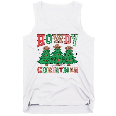 Howdy Christmas Tree Western Tumbler Merry And Bright Christmas Cowboy Tank Top