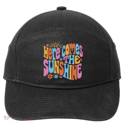 Here Comes The Sunshine Colorful Retro 7-Panel Snapback Hat