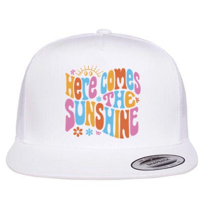 Here Comes The Sunshine Colorful Retro Flatbill Hat