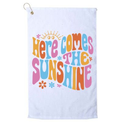 Here Comes The Sunshine Colorful Retro Golf Towel