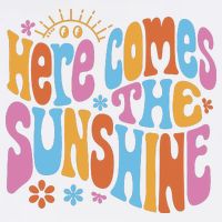Here Comes The Sunshine Colorful Retro Golf Towel