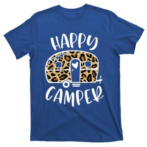 Happy Camper Trendy Leopard Camping Adventure Gift T-Shirt