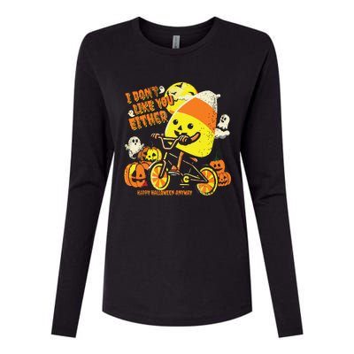 Halloween Costume Team Candy Corn I DonT Like You Either Womens Cotton Relaxed Long Sleeve T-Shirt