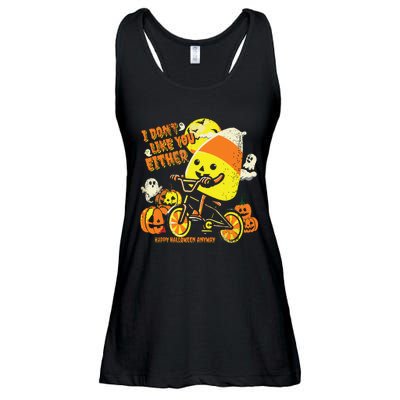 Halloween Costume Team Candy Corn I DonT Like You Either Ladies Essential Flowy Tank