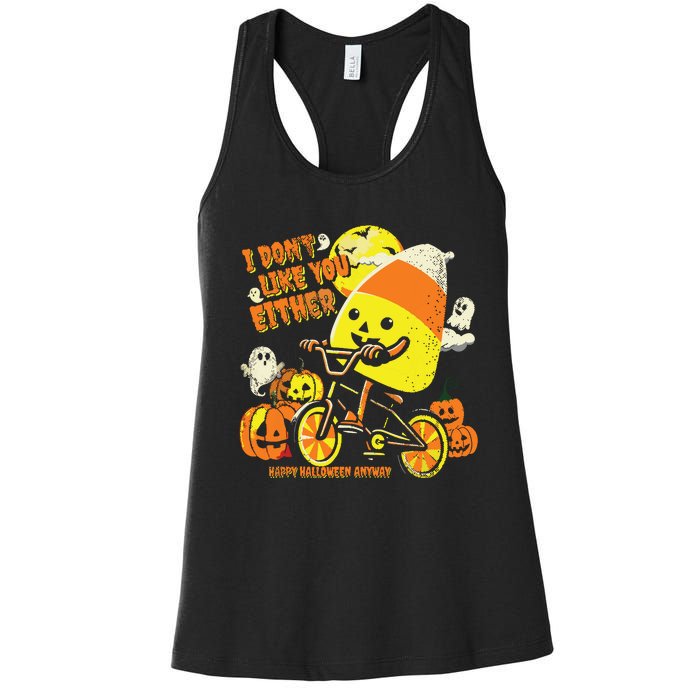 Halloween Costume Team Candy Corn I DonT Like You Either Women's Racerback Tank