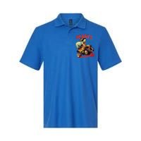 Hearts Crusher T Rex Dinosaur Riding Monster Truck Gift Softstyle Adult Sport Polo