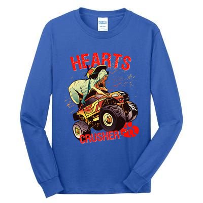 Hearts Crusher T Rex Dinosaur Riding Monster Truck Gift Tall Long Sleeve T-Shirt