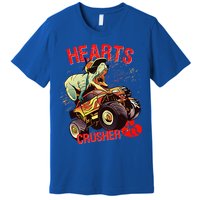 Hearts Crusher T Rex Dinosaur Riding Monster Truck Gift Premium T-Shirt