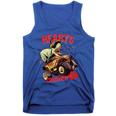 Hearts Crusher T Rex Dinosaur Riding Monster Truck Gift Tank Top