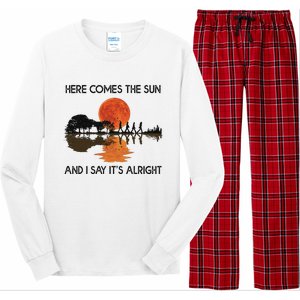 Here Comes The Sun And I Say It's Alright Guitar Long Sleeve Pajama Set