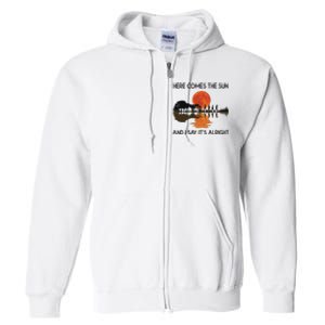 Here Comes The Sun And I Say It's Alright Guitar Full Zip Hoodie