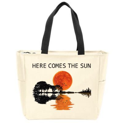 Here Comes The Sun Guitar Shadow Sunset  Zip Tote Bag