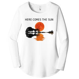 Here Comes The Sun Guitar Shadow Sunset  Women's Perfect Tri Tunic Long Sleeve Shirt